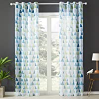 Los mejores  - Topfinel Cortinas Estampado geometrico Translúcidas Visillos Paneles para Ventanas niños Habitaciones Gasa Salon…